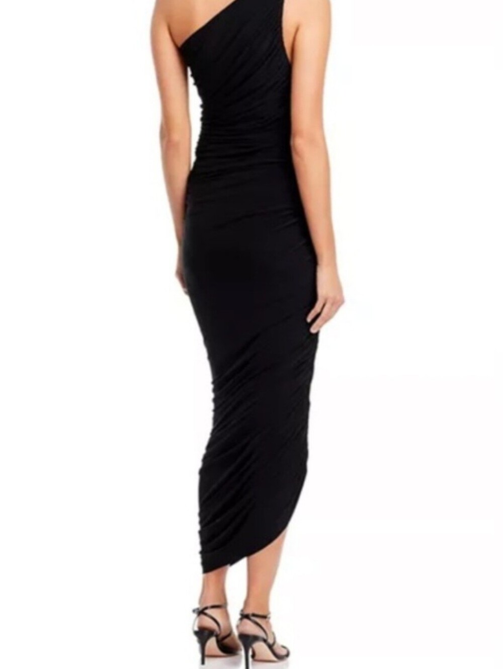 SHEIN One-Shoulder Black Ruched Maxi Dress XL - Picture 2 of 4